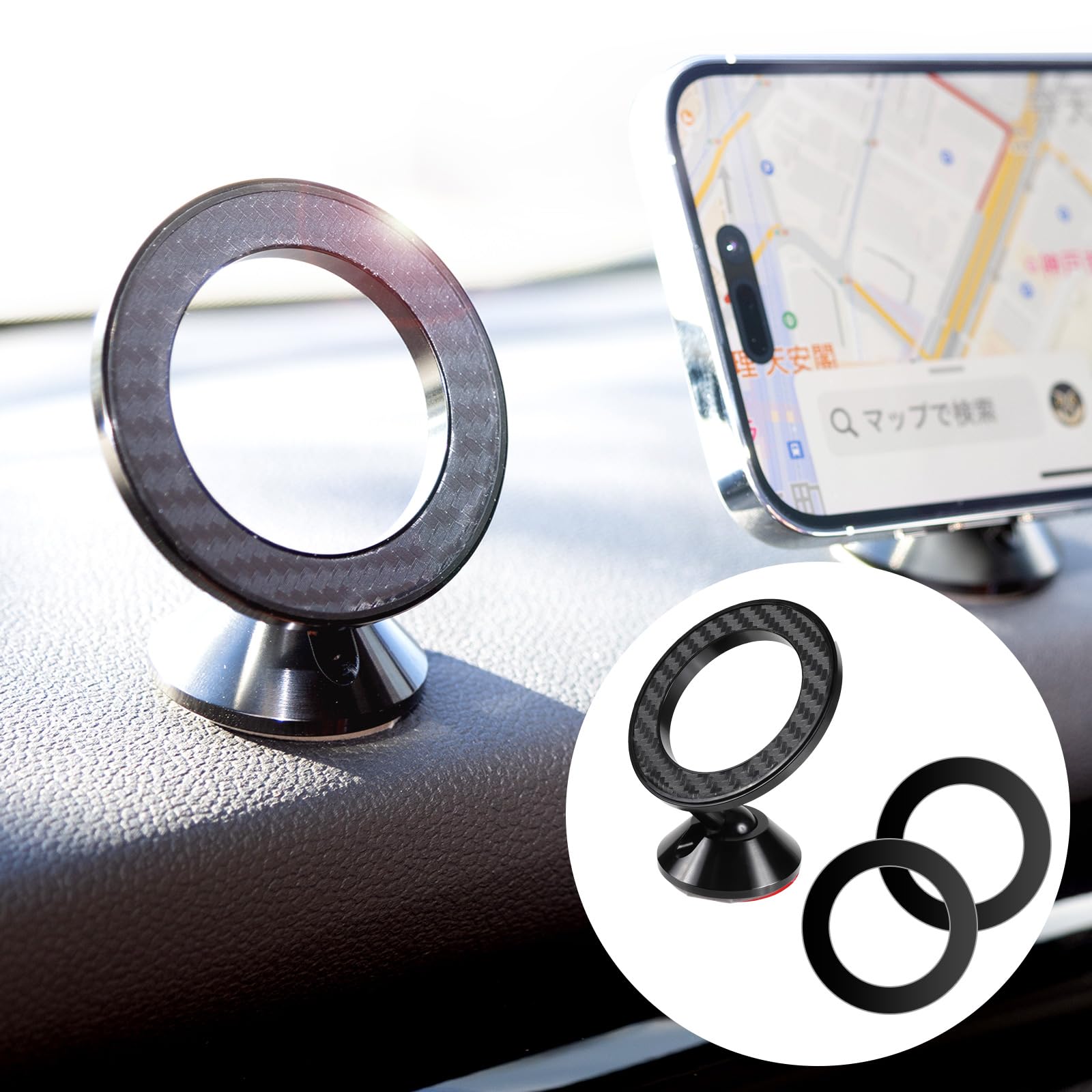 Amazon.co.jp: persi wood スマホホルダー 車載ホルダー マグネット