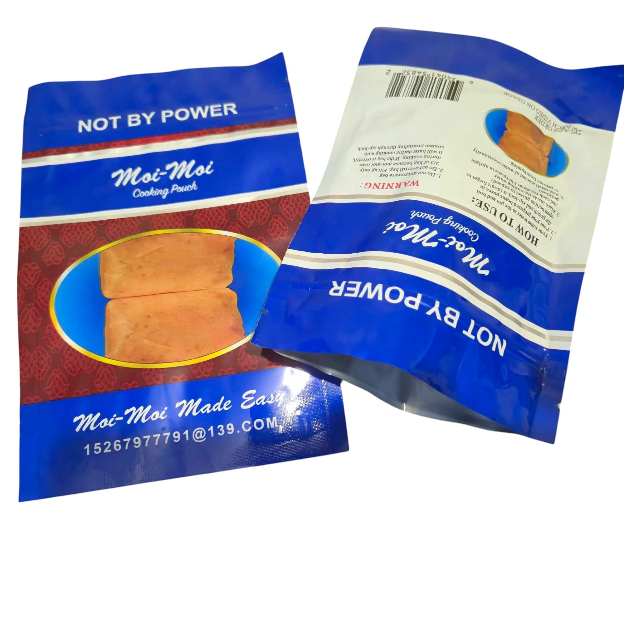Not By Power Moi Moi Cooking Pouch (Pack of 100) - Non-Toxic BPA-Free, Aluminum Stand Up Pouches, Great for Moi Moi/Moin Moin, Okpa, Ekuru, and Ofada