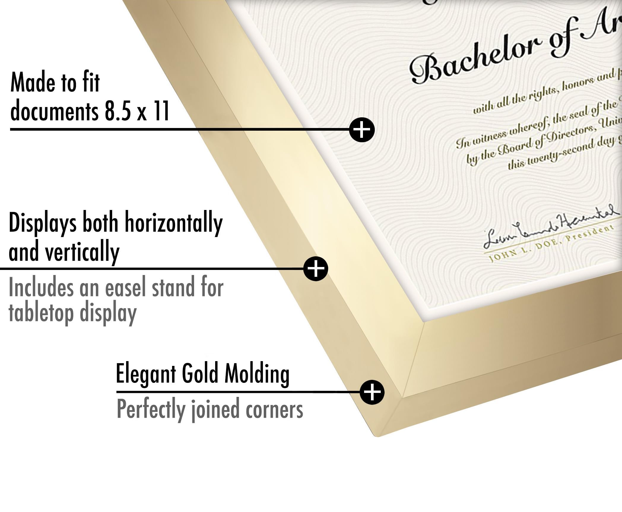 Americanflat Cornice Per Foto Da 25x35 Cm Oro - Cornice Da Parete Da 25x35 Cm Con Passepartout O 35x45 I 487725
