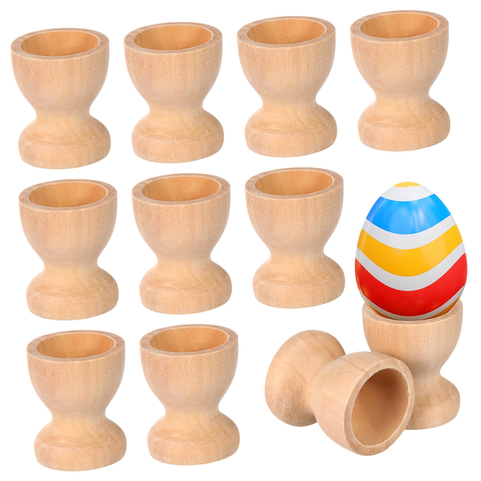 Generic Wooden Egg Paint Holder 15pcs Craft Egg Tray Easter Egg Holder Stand for Kids Toys