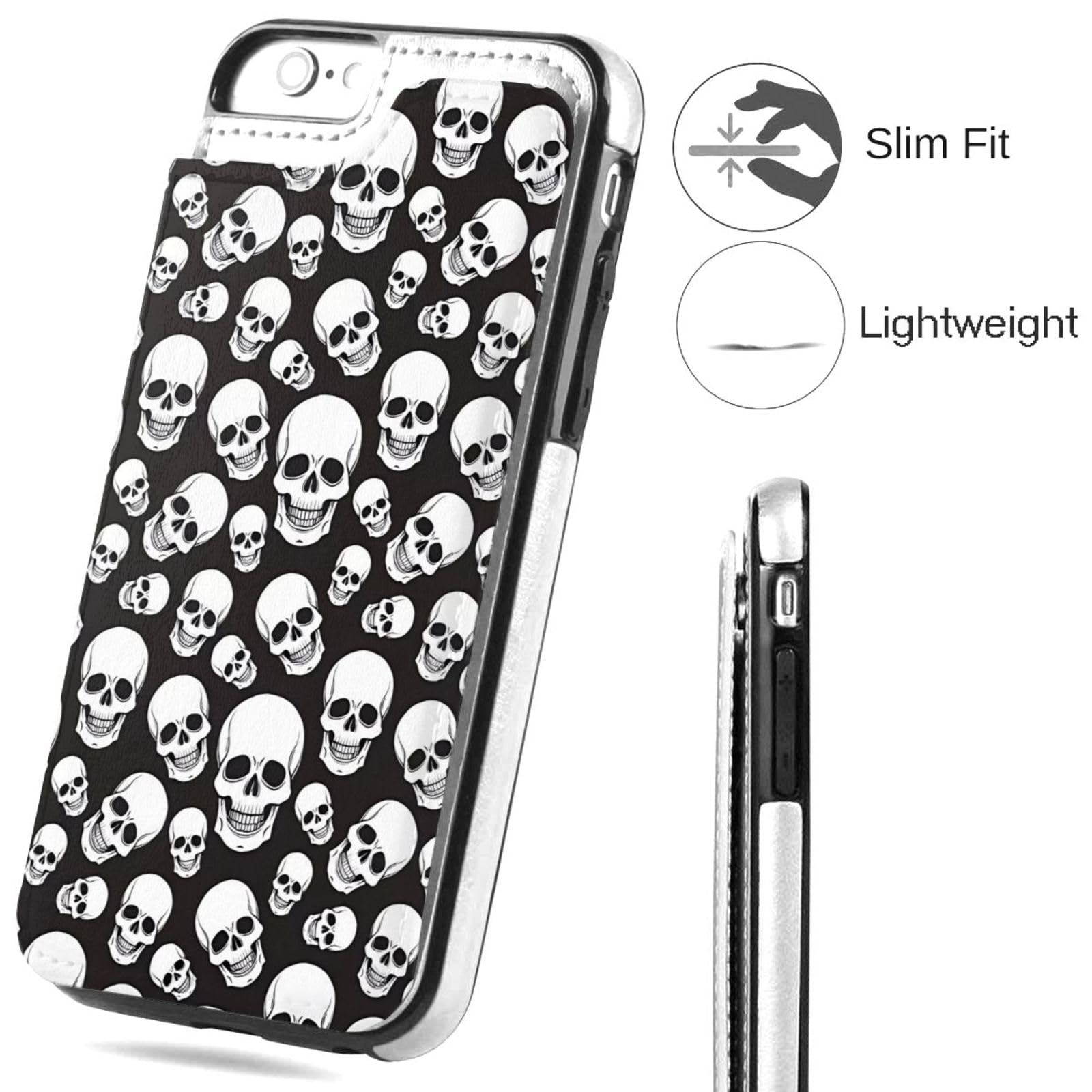 iPhoneケース デコ電 ドクロ スマホケース Amazon.co.jp: スカル ドクロ柄 髑髏柄 Iphone Se ケース 手帳型