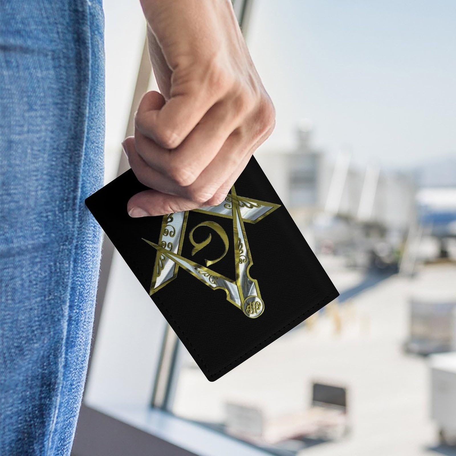 Portapassaporto Portatile Sottile Massoneria Uomo Donna Organizzatore Impermeabile del Portafoglio del Passaporto di Viaggio Custodia per Passaporto Pelle PU Premium(A15)