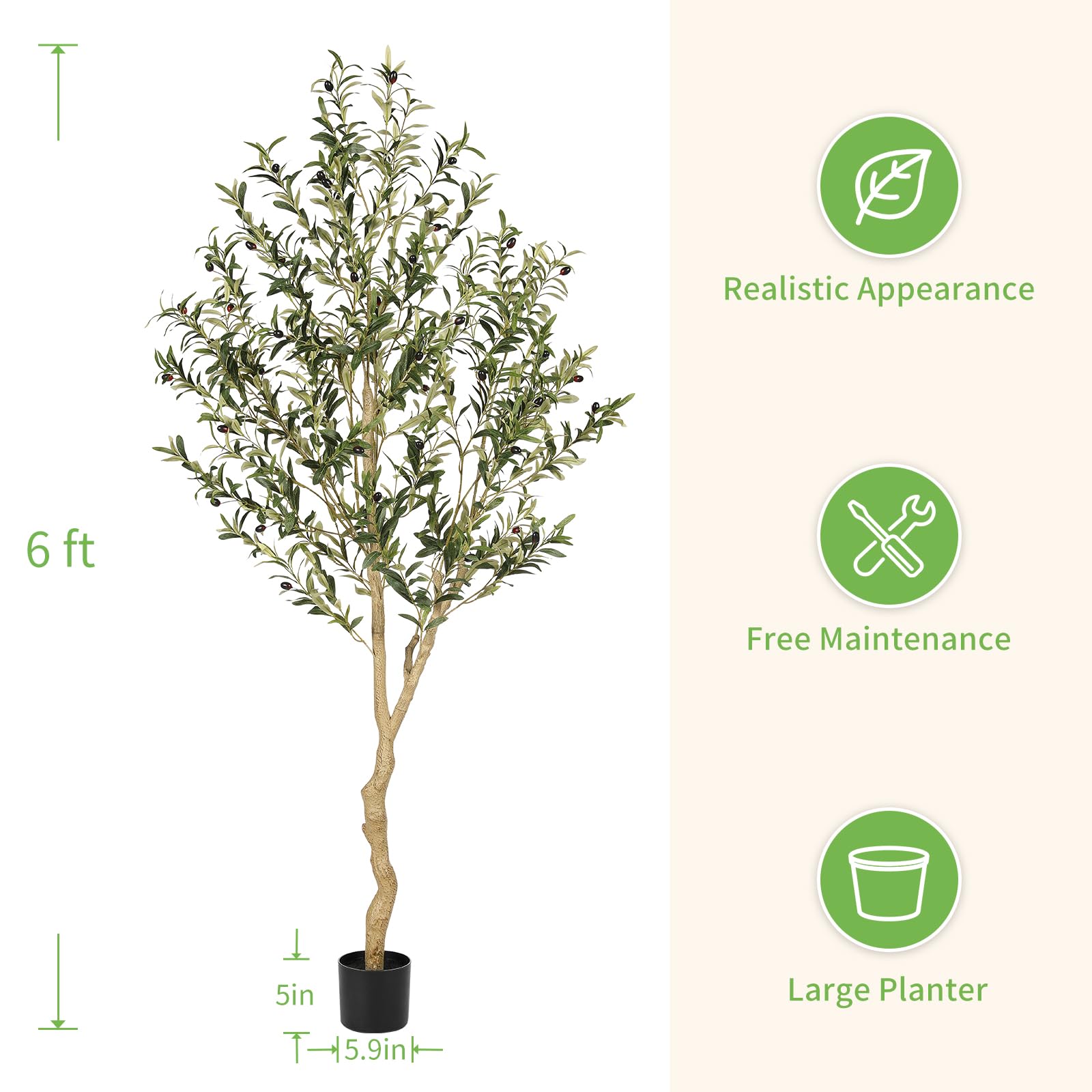 Amazon.com: Realead Faux Olive Tree 6ft - Tall Olive Trees