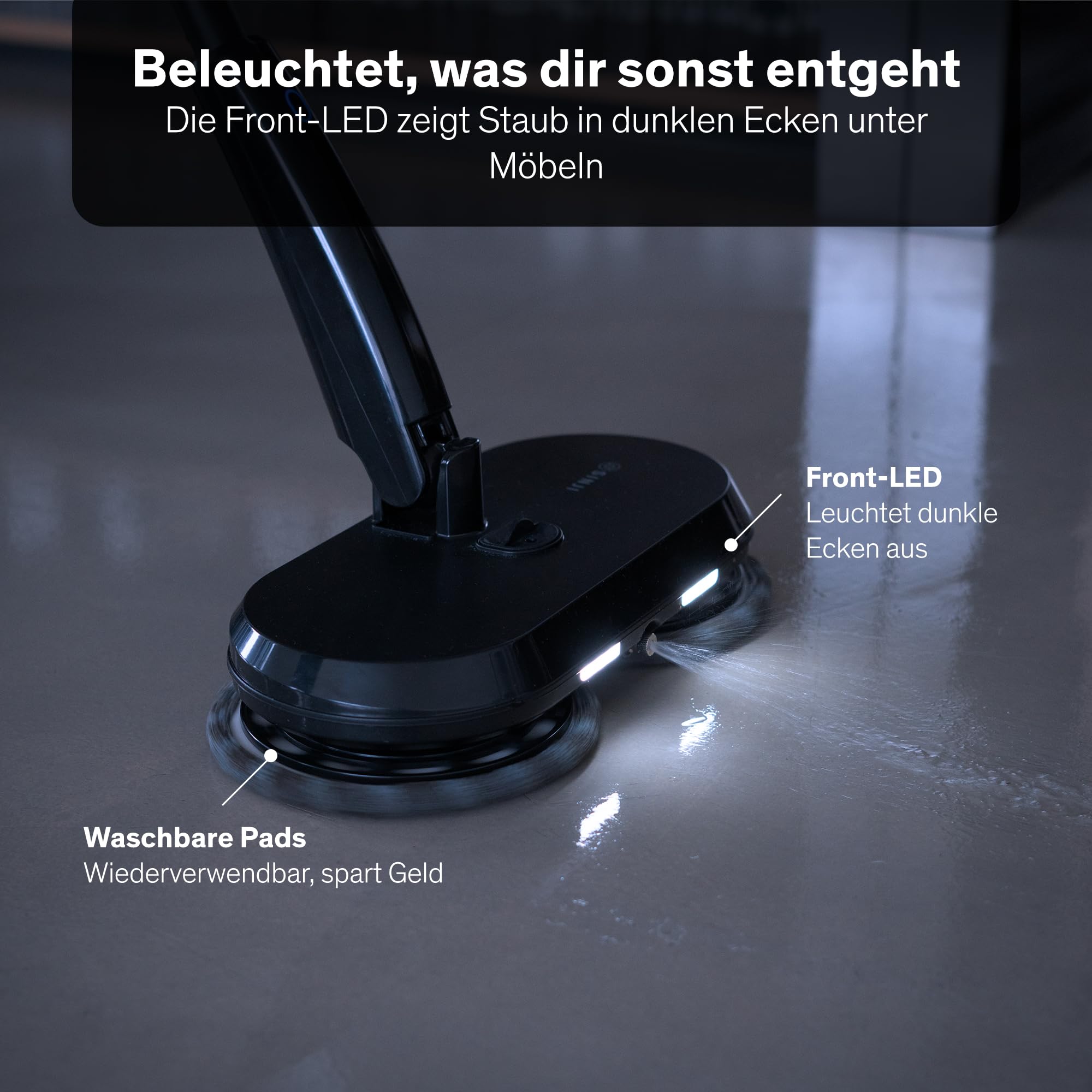 Sinji Elektrischer Wischmopp Kabellos, Akku Bodenwischer mit Sprühfunktion