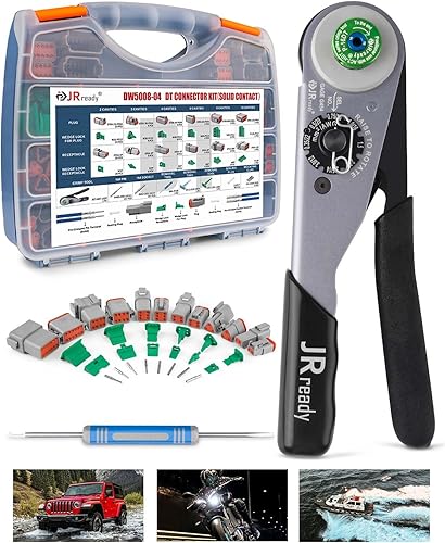 Vista 34 de JRready ST6361 - Kit de conectores Deutsch, 2 4 vías DTP automotriz impermeable, conectores DTHD macho hembra de 1 pin con herramienta de crimpado