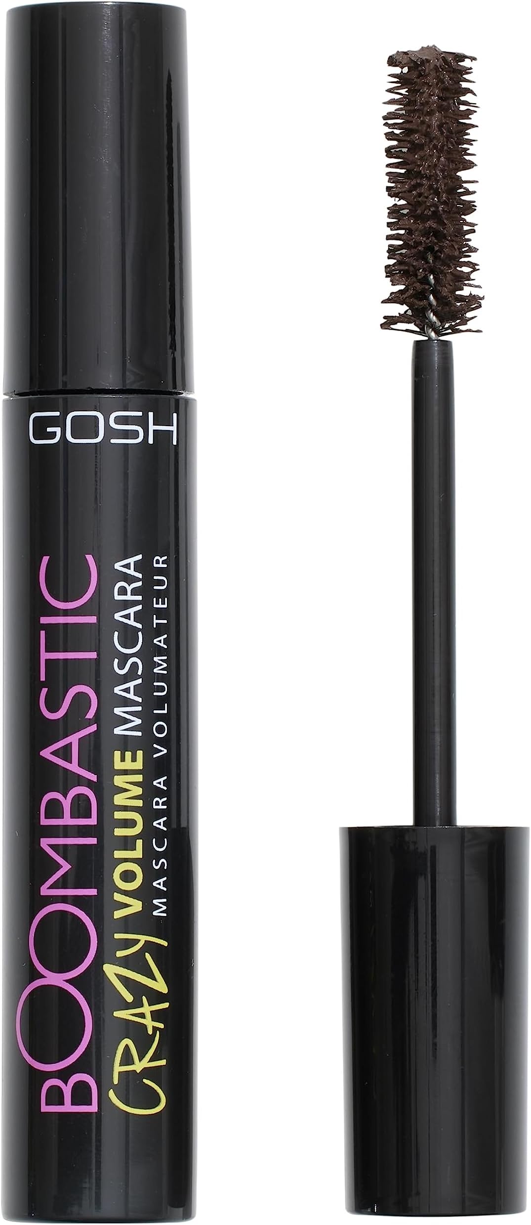 GOSH Boombastic Crazy Mascara for extreme volume and long lashes I Volume mascara with precise brush head I Lashes without clumps I Skin-friendly, vegan & fragrance-free I 05 Chocolate Brown