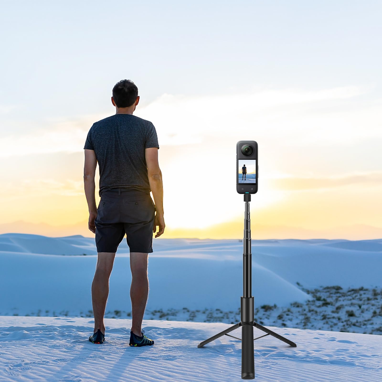 PULUZ Bastone invisibile per selfie+treppiede 2 in 1 per Insta360 X5/X4/X3, Insta 360 GO 3S, Ace Pro, GO 3, X3, ONE RS Accessori per Action Camera