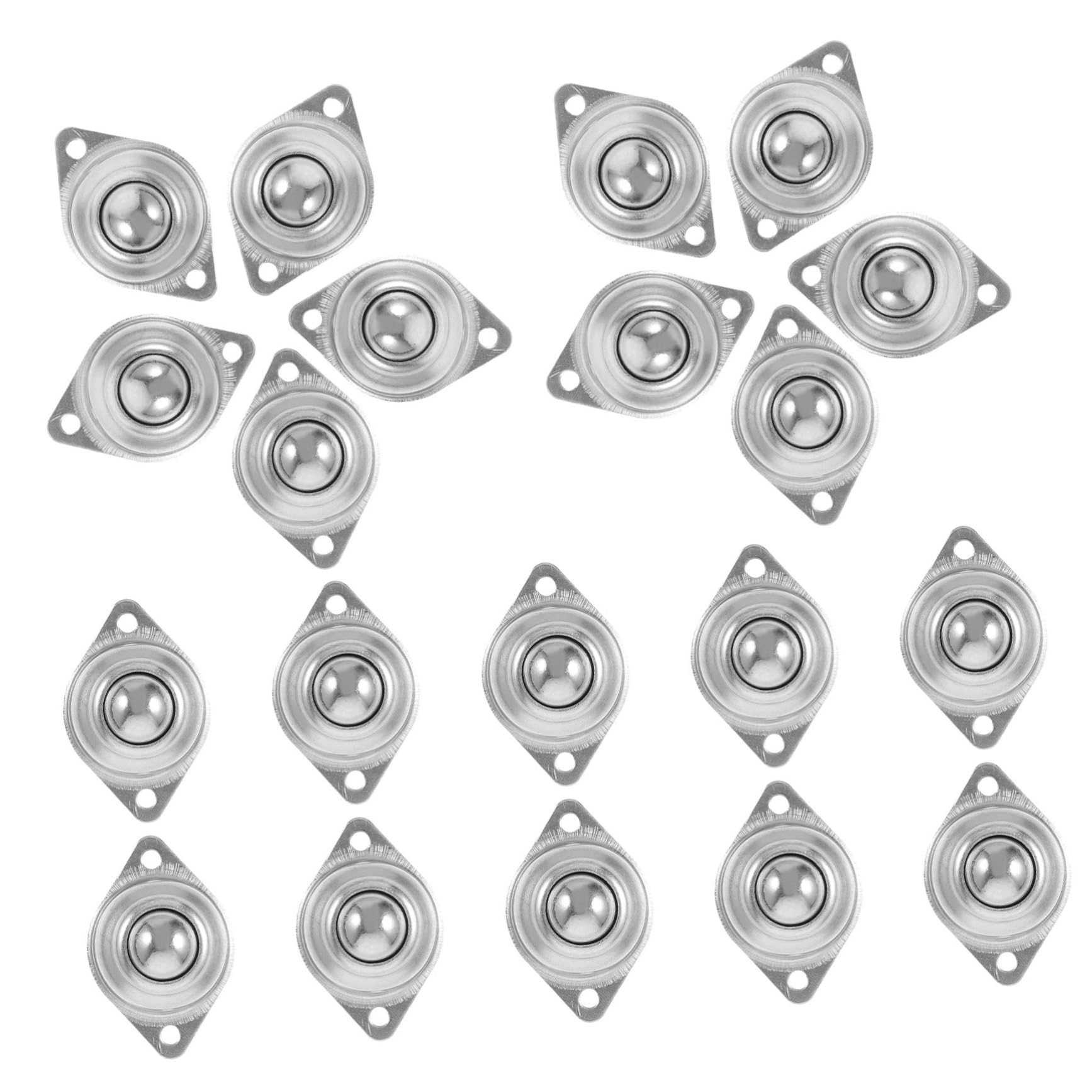 CIYODO 20pcs Universal Ball Rotation Casters ????? ????? ????? Ball Transfer Roller Little Rollers for Kitchen Appliances Transfer Bearing Roller Ball Transfer Bearing Unit Steel Silver