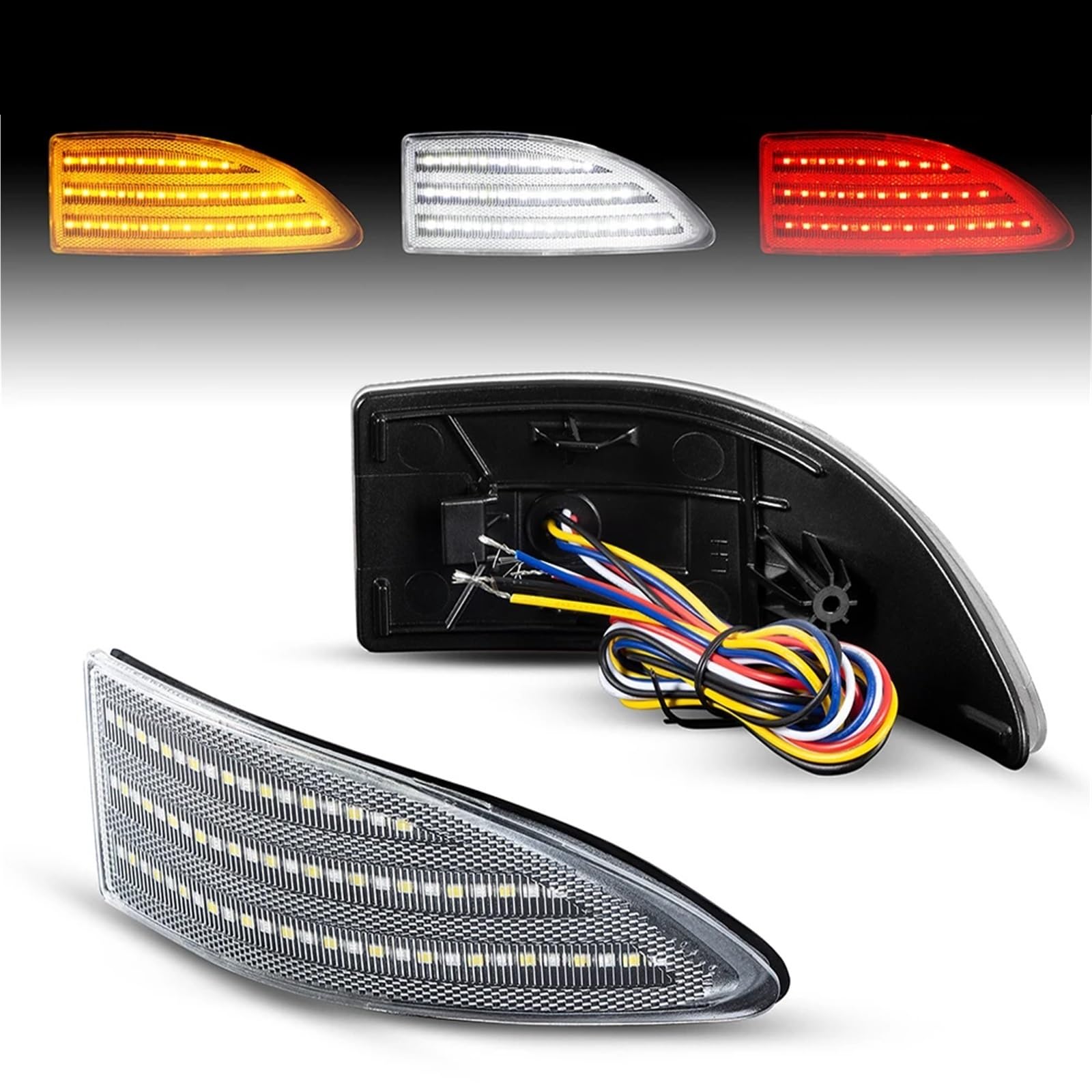 MMLLAOSW Compatible For Lexus IS250 IS350 2005-2013 Dynamic Rear Bumper Reflector ABS Red Rear Reflector Light(Red lens)