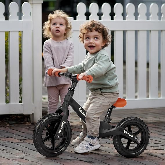 Hello-5ive 12 Balance Bike for Boys,Girls, Lightweight No Pedal Walking Training Bike with Nylon Frame and Flat-Free Tires, Adjustable Kids Balance Bike for 2,3,4,5 Year Old