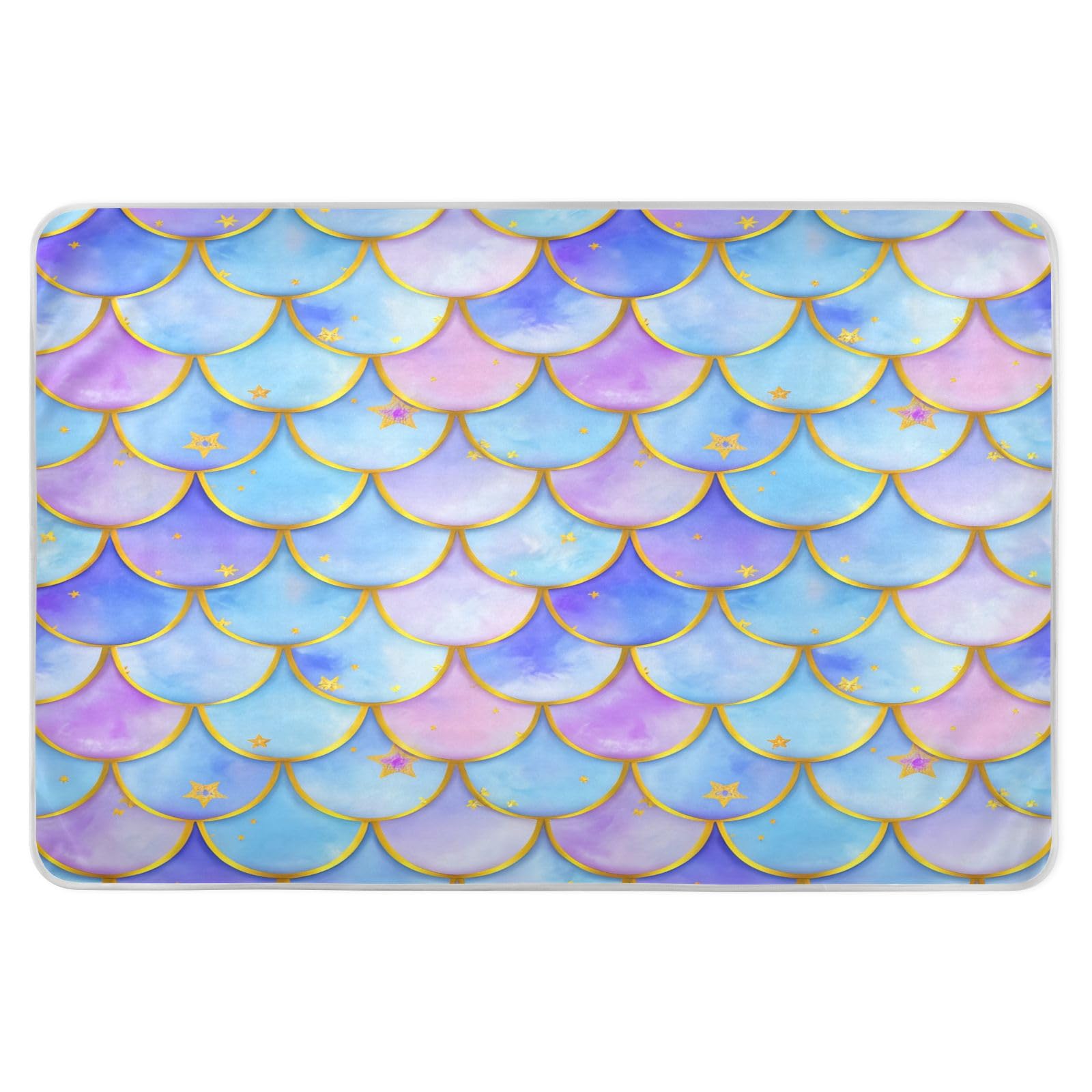 BOESI Graffiti Scales and Stars Waterproof Pads for Bedwetting and Incontinence, Reusable Pads, Reusable Diaper Pads for Bed, Sofa, Travel