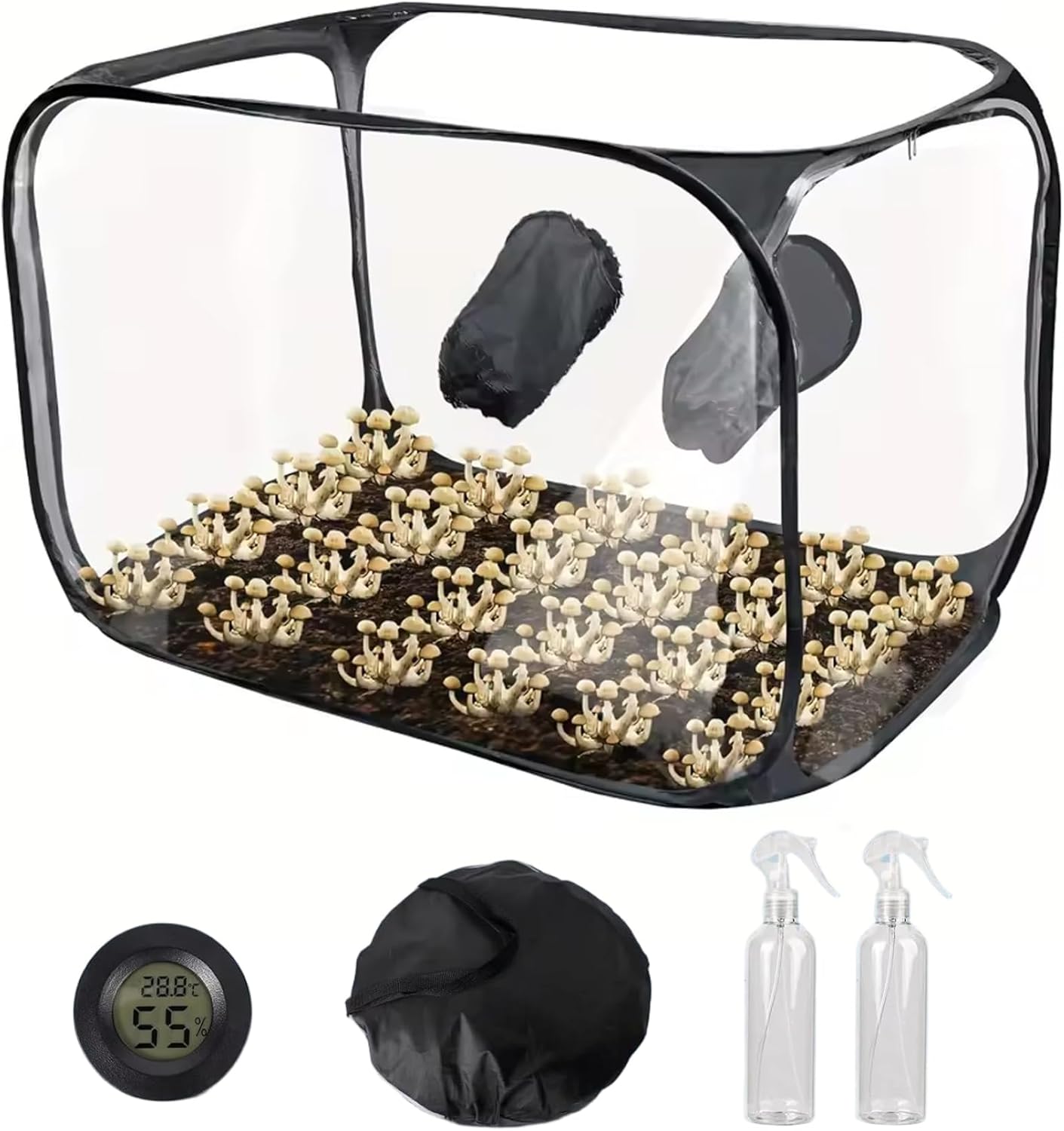 Large Still Air Box for Mushroom Growing 38x20x25 Inch Transparent Mushroom Grow Tent with Observation Window Clean Air Workstation for Mycology & Plant Cultivation