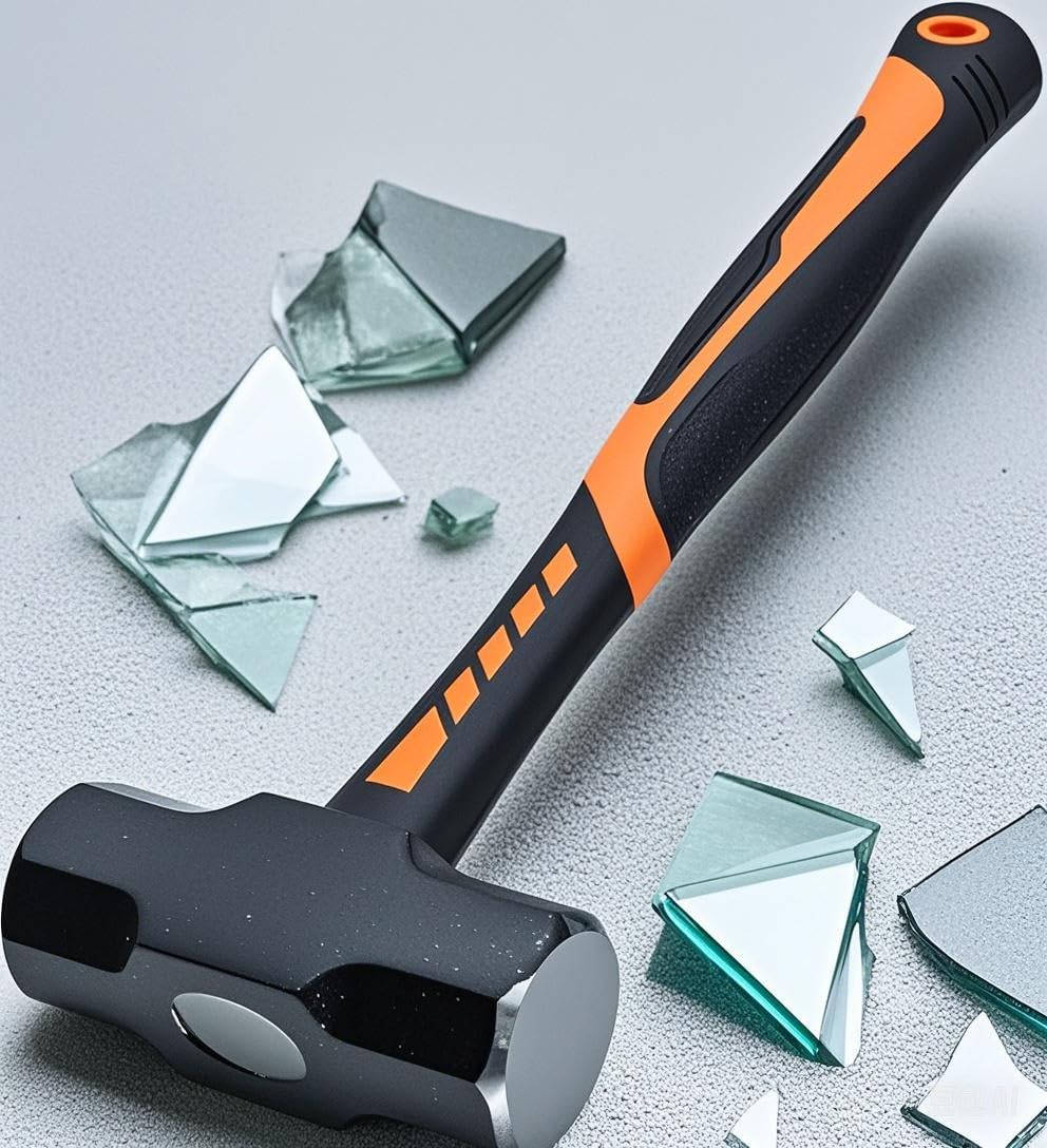 2PCS 4LB Sledge Hammer, Club Hammer with High Carbon Steel, Crack Hammer for Camping Removing Woodworking