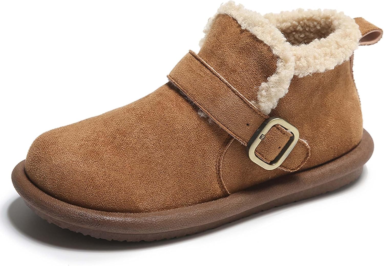 UANGLI women's snow boots lamb plush short boots thick soles plush insulation Buchan cotton shoes winter short sleeves flat heels