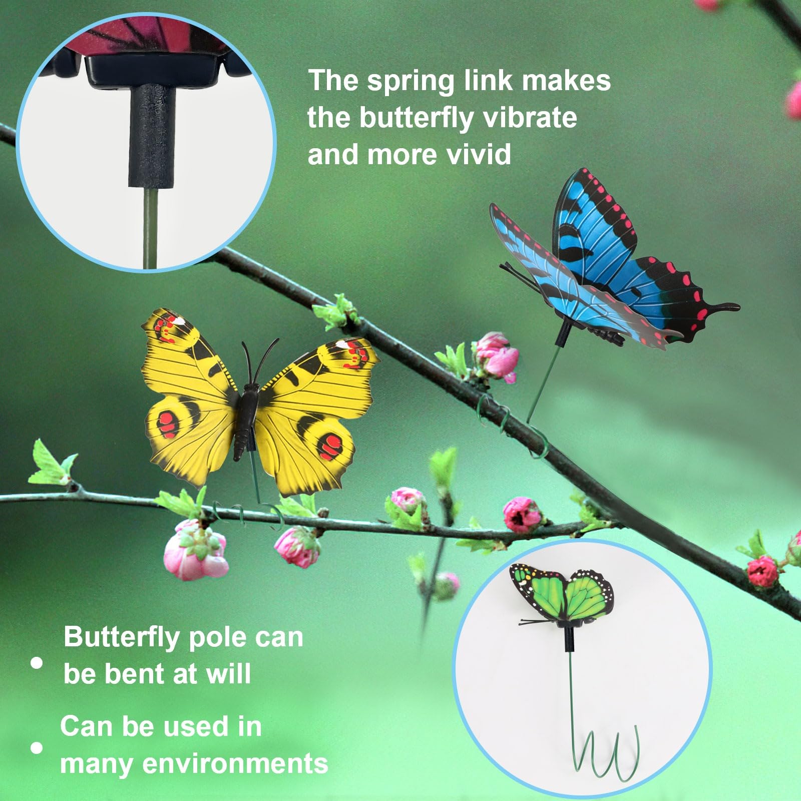 150 Pali Decorazione Farfalla Impermeabile 3D Giardino Farfalla Ornamenti per Interni/Esterni Natale Yard Decor