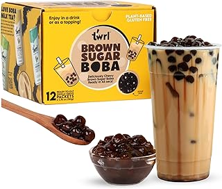 Brown Sugar Boba 12 Pack Box - Instant - Ready in less than 1 Minute - Plant-Based