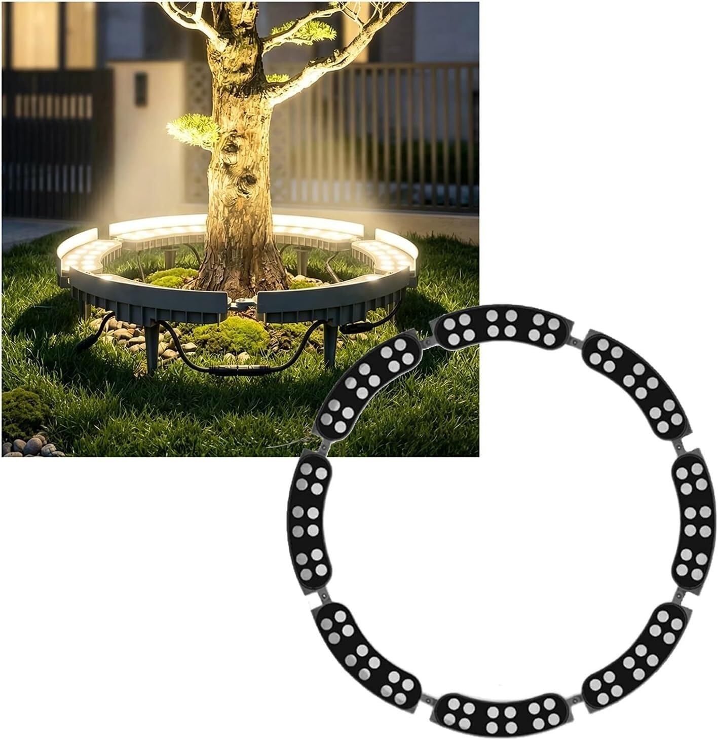 k3Mq9Rw Solar Tree Lights Low-voltage Landscape Tree Ring Lights, Suitable For Gardens, Courtyards, And Palm Trees(8 Packs)