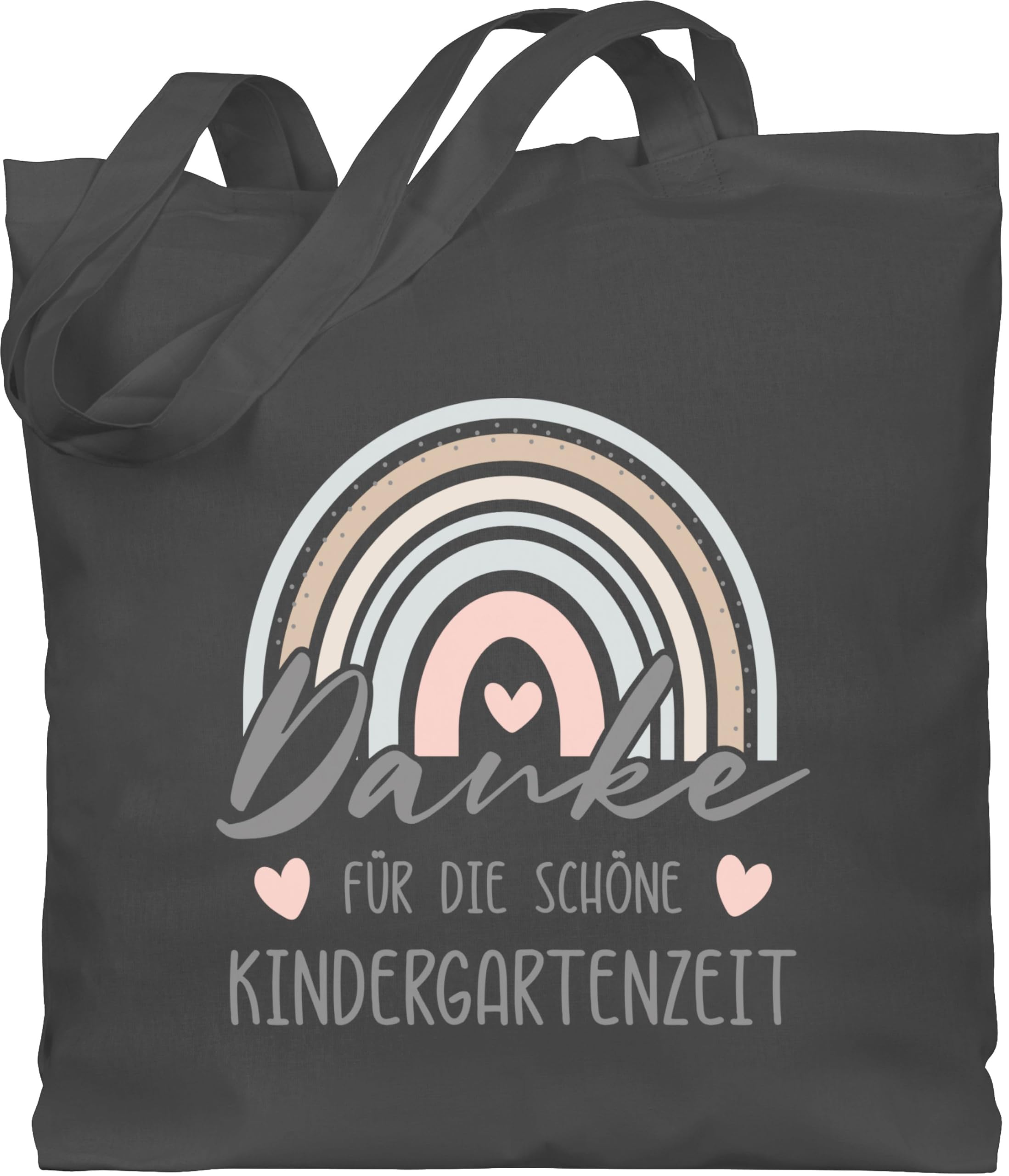 Shirtracer Baumwolltasche – 'Danke Für Die Schöne Kitazeit' Motiv, Boho Regenbogen, 42x38 Cm
