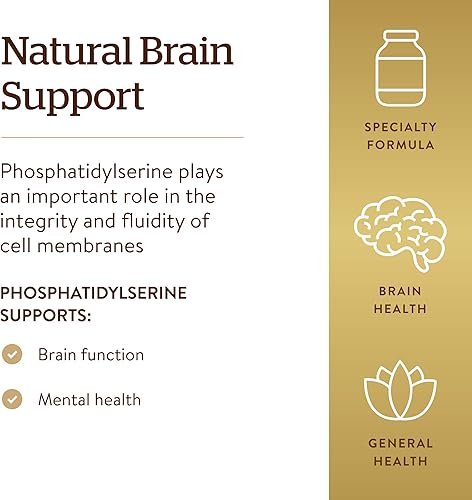 Miniatura 4 de Solgar Fosfatidil-Serina 200 mg, 60 cápsulas blandas – Suplemento premium para la salud cerebral, apoya una mente saludable y función cognitiva –