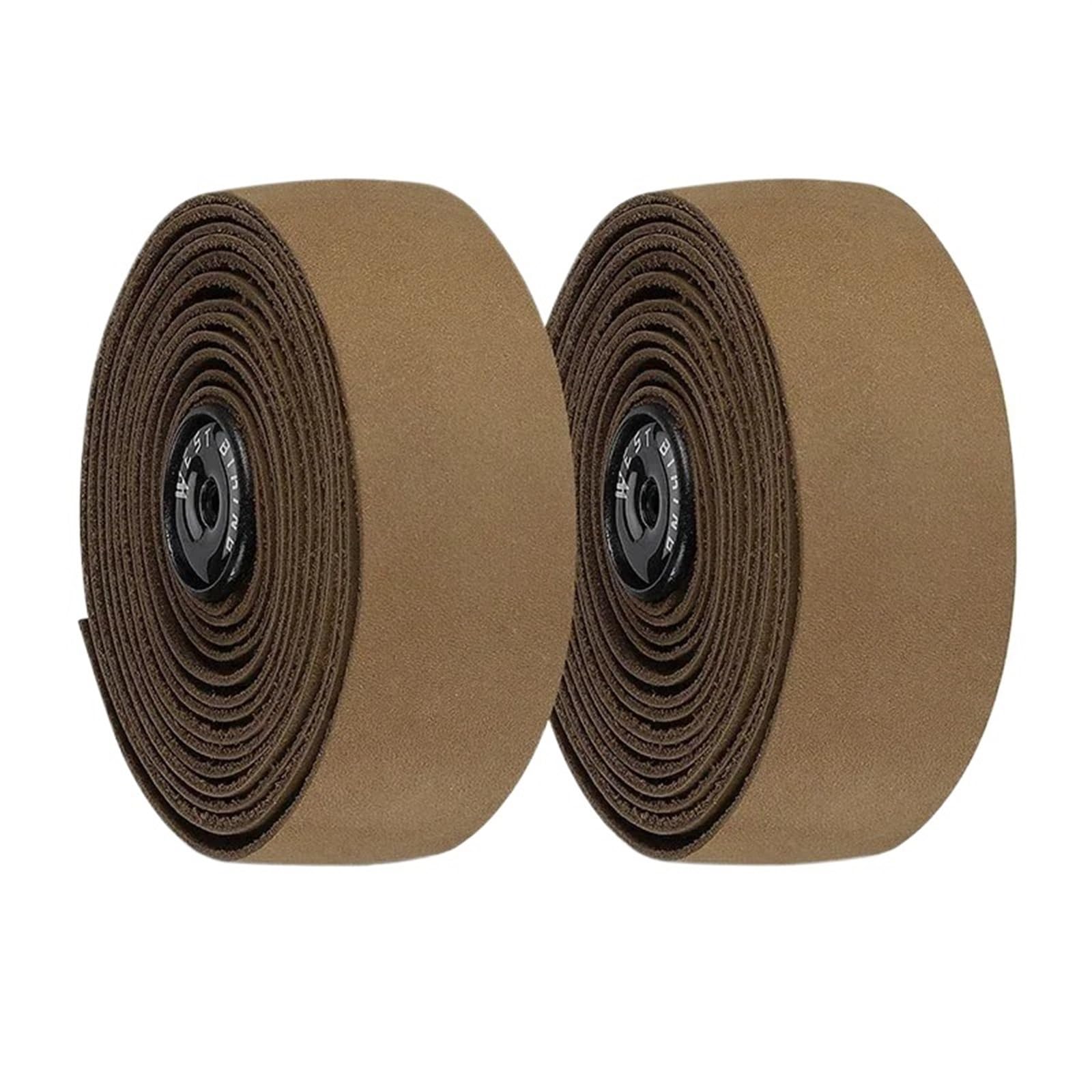 Nastro Manubrio Per Bicicletta Nastro manubrio in vera pelle for bici da strada colore retrò Drop-Bar avvolgimento accessori for biciclette(Brown)