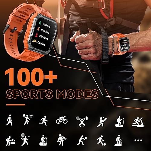 Miniatura 3 de Reloj inteligente militar para hombre (recepción de llamadasmarcación), resistente reloj táctico de seguimiento de actividad al aire libre con