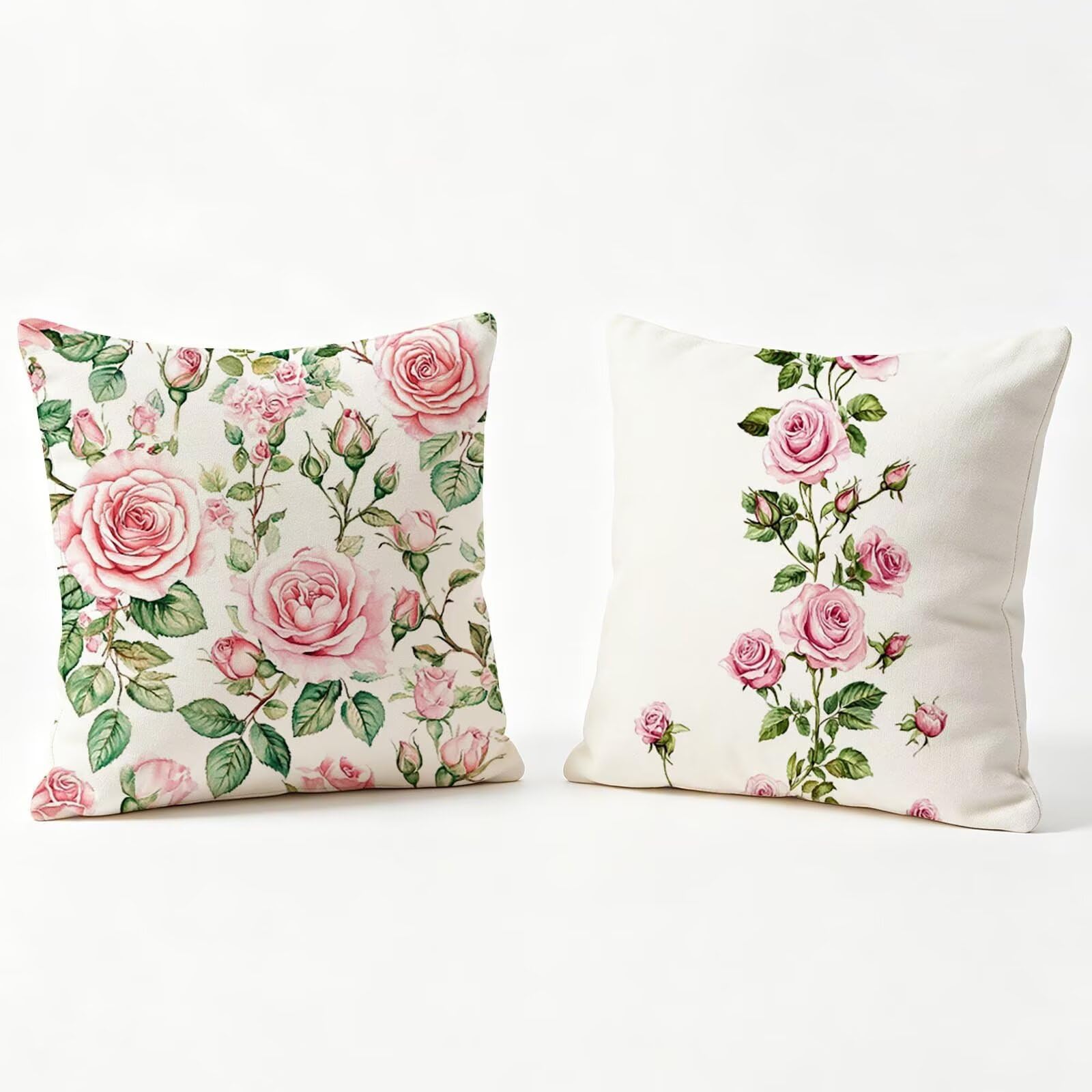 Taie oreiller velours rose 50x50 de qualité supérieure avec zip invisible