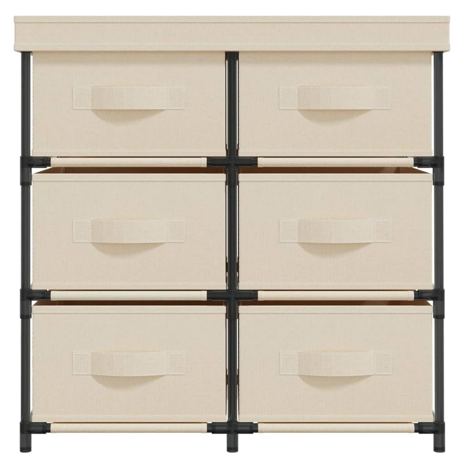 Lagerschrank mit 6 Schubladen, Stoff-Schubladen-Organizer, cremefarben, 55x29x55 cm, für Schlafzimmer, Wohnzimmer, Büro 337258