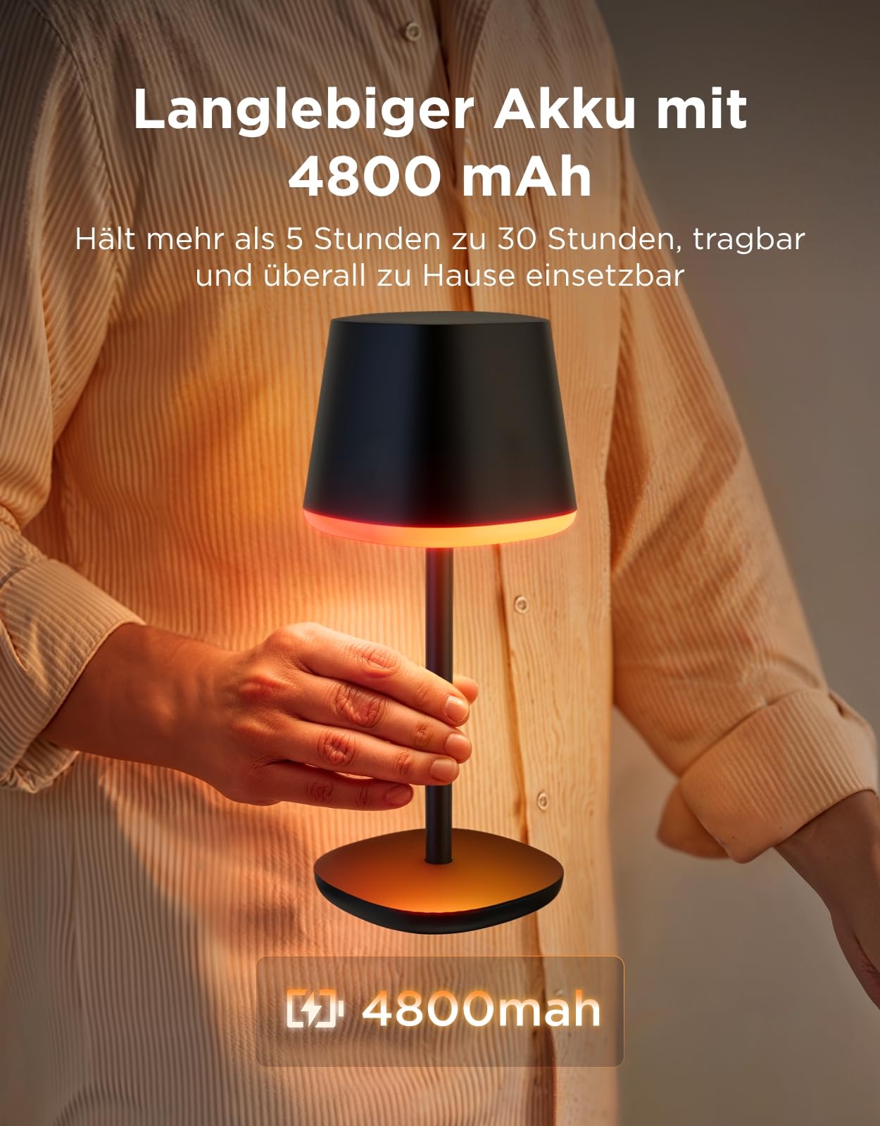 Govee Stehlampe 3 mit LuminBlend+ Technologie Tischlampe Kabellos Akku mit 72 Szenen Bundle