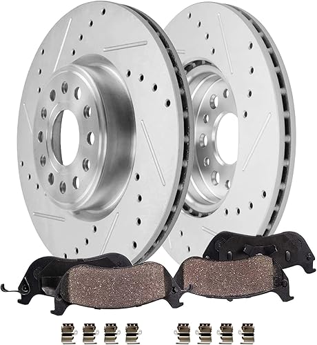 Miniatura 38 de Detroit Axle - Kit de Freno para Chevrolet Tracker Suzuki Vitara 99-04, Pastillas de Freno Delanteras Cerámicas w/Herrajes Traseros Semimetálicos