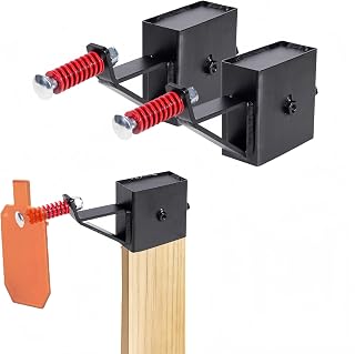 2x4 Steel Target Hanger, AR500 Steel Gong Target Hanger, Plate Hook/Stand Base/Brackets/Holders for Shooting Range Indoor/Outdoor (2 Pack)