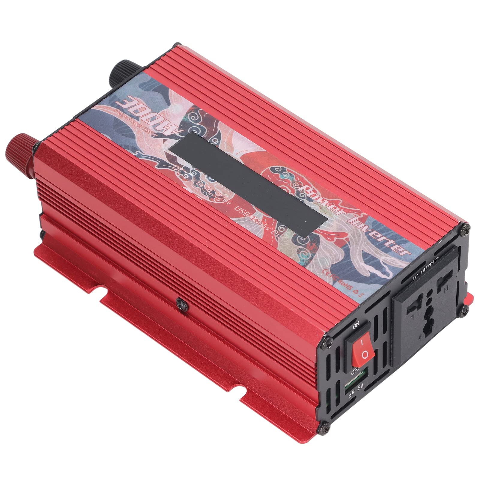 YWBL-WH Samochodowy Przetwornica Napięcia 300 W Przetwornica Mocy ze Stopu Aluminium Samochód z skorygowaną falą sinusoidalną AC 220 V 50 Hz 2 A Wyświetlacz LCD USB do Wycieczek Samochodowych