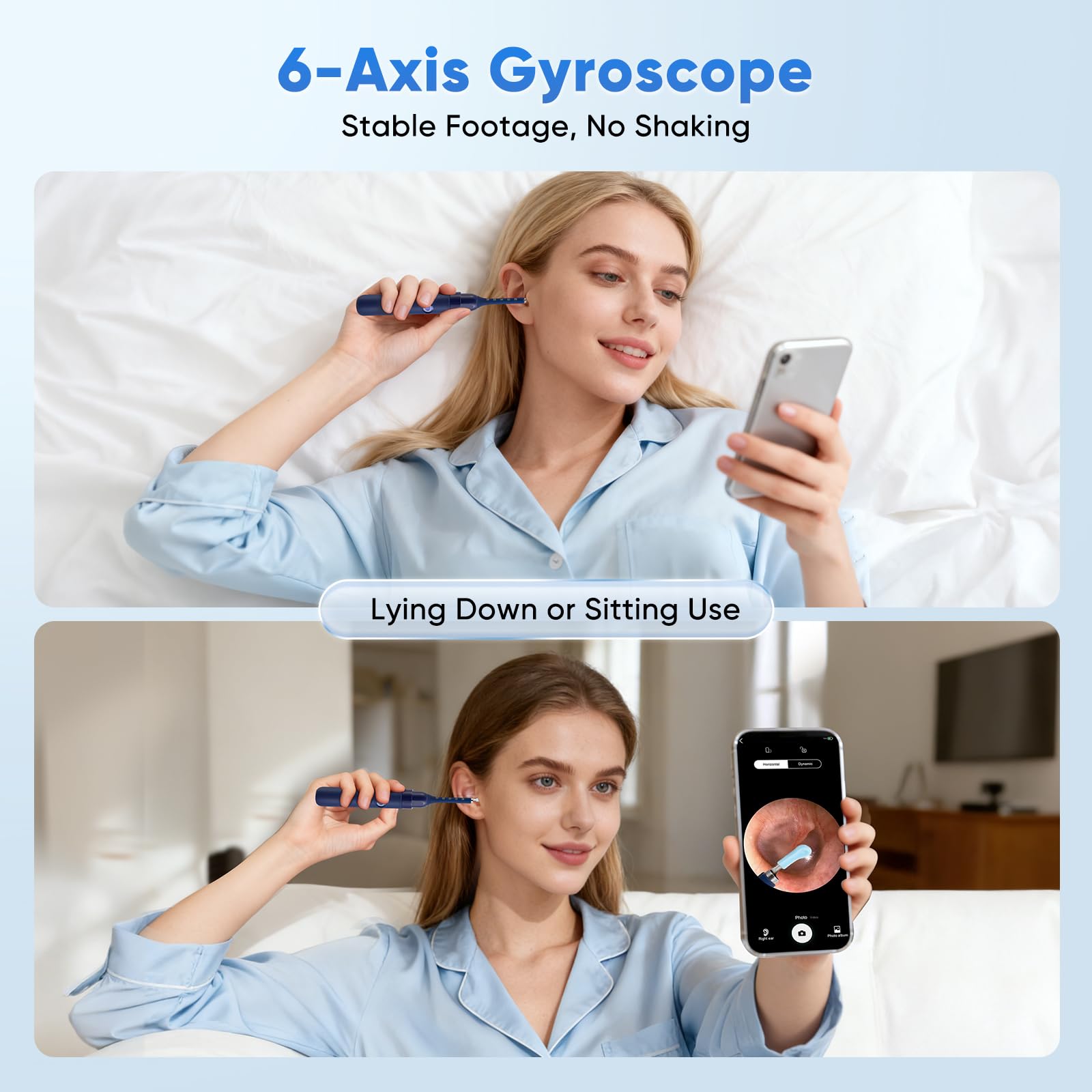 Otoscopio Removedor de Cera de Oídos, Cámara Limpiadora de Oídos Flexible HD de 8MP, con Pinzas de Repuesto para Exámenes de Oídos/Nariz, Otoscopio Oído para Adultos, Niños