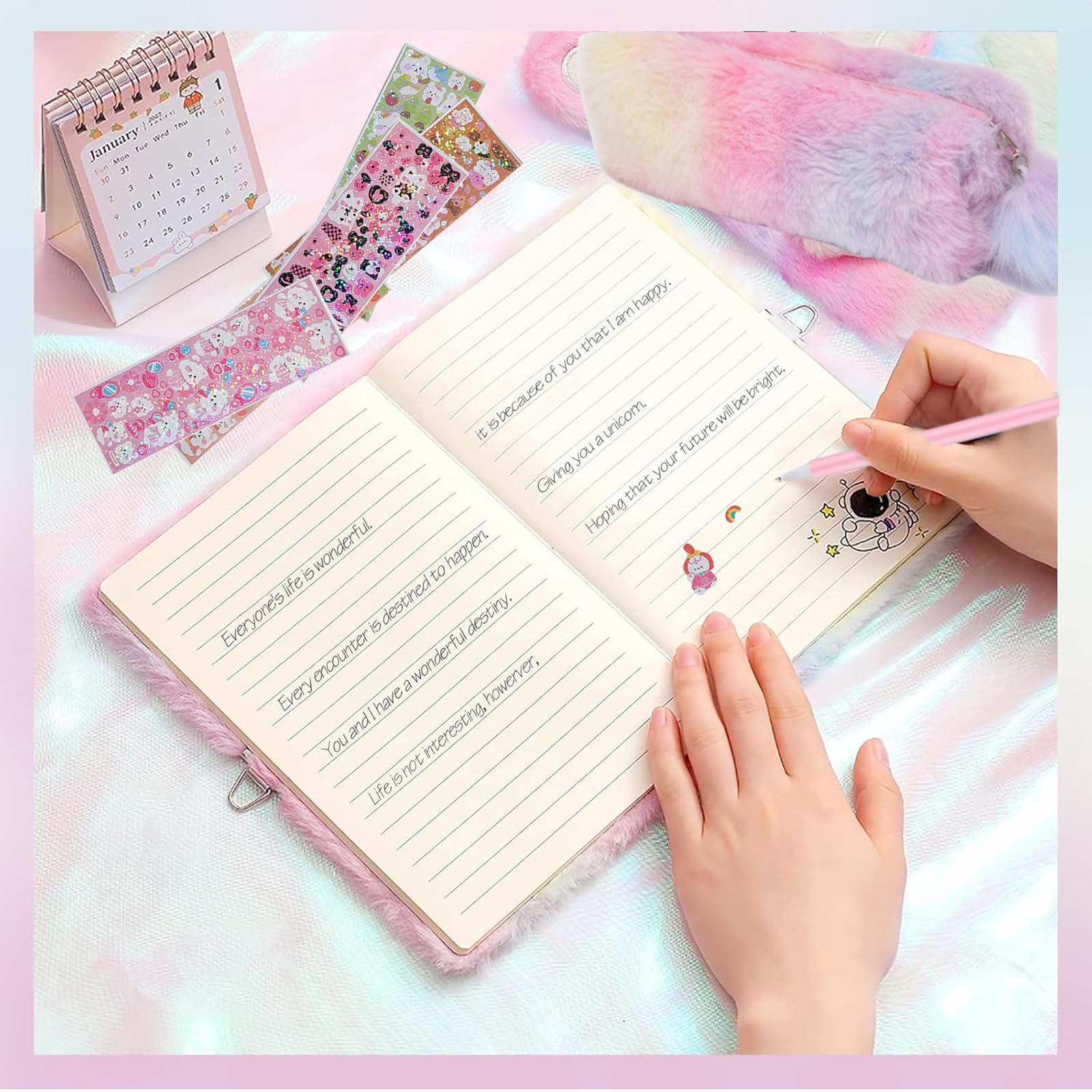 Diario Segreto per Bambina - Diario Bambina Unicorno con Lucchetto, Set Completo con Peluche, Regalo Perfetto per Ragazza