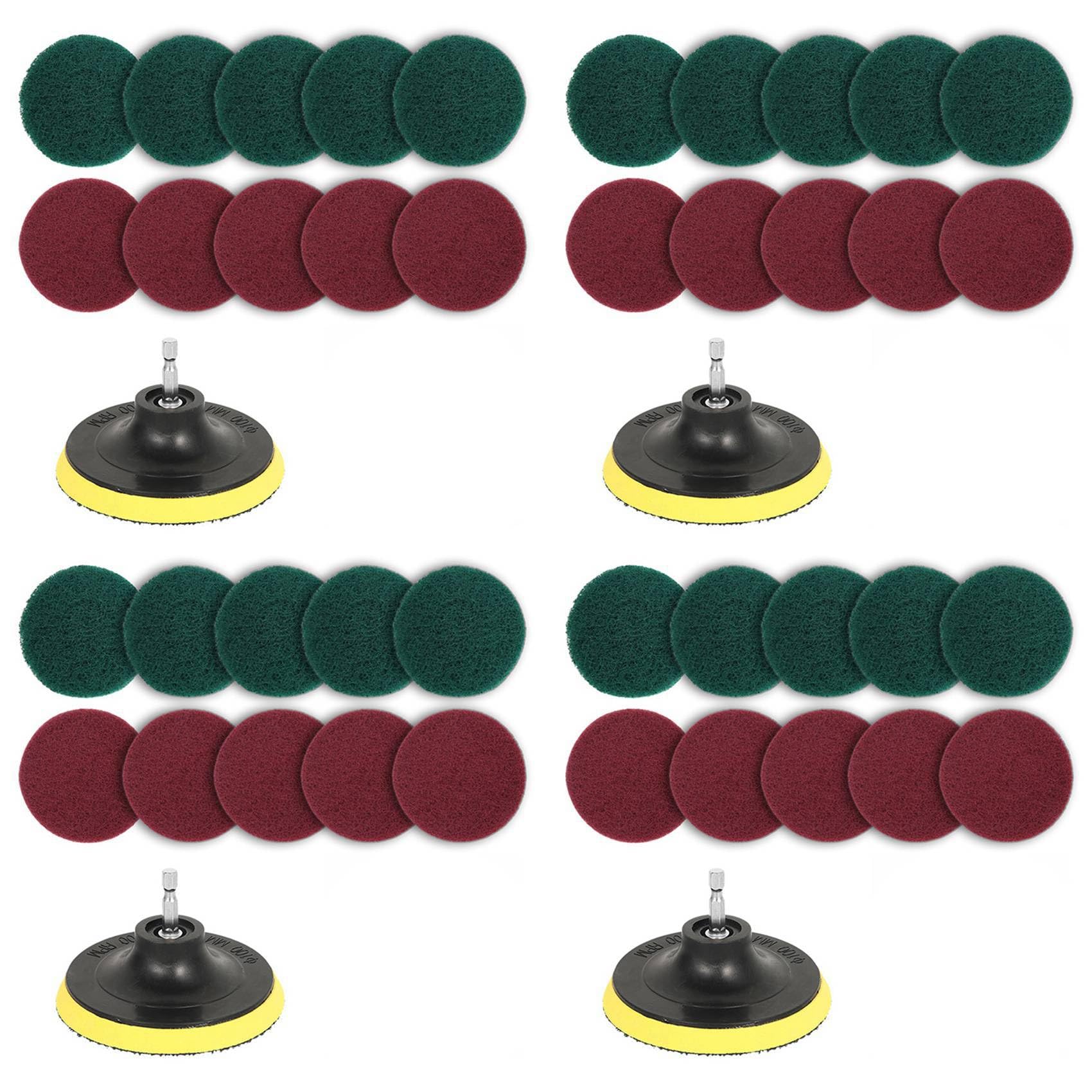 Hndhbfgrt 44Pcs Power Scrubber Brush Set Polishing Pad for Drill Powered Brush Tile Scrubber Scouring Pads Cleaning Tool