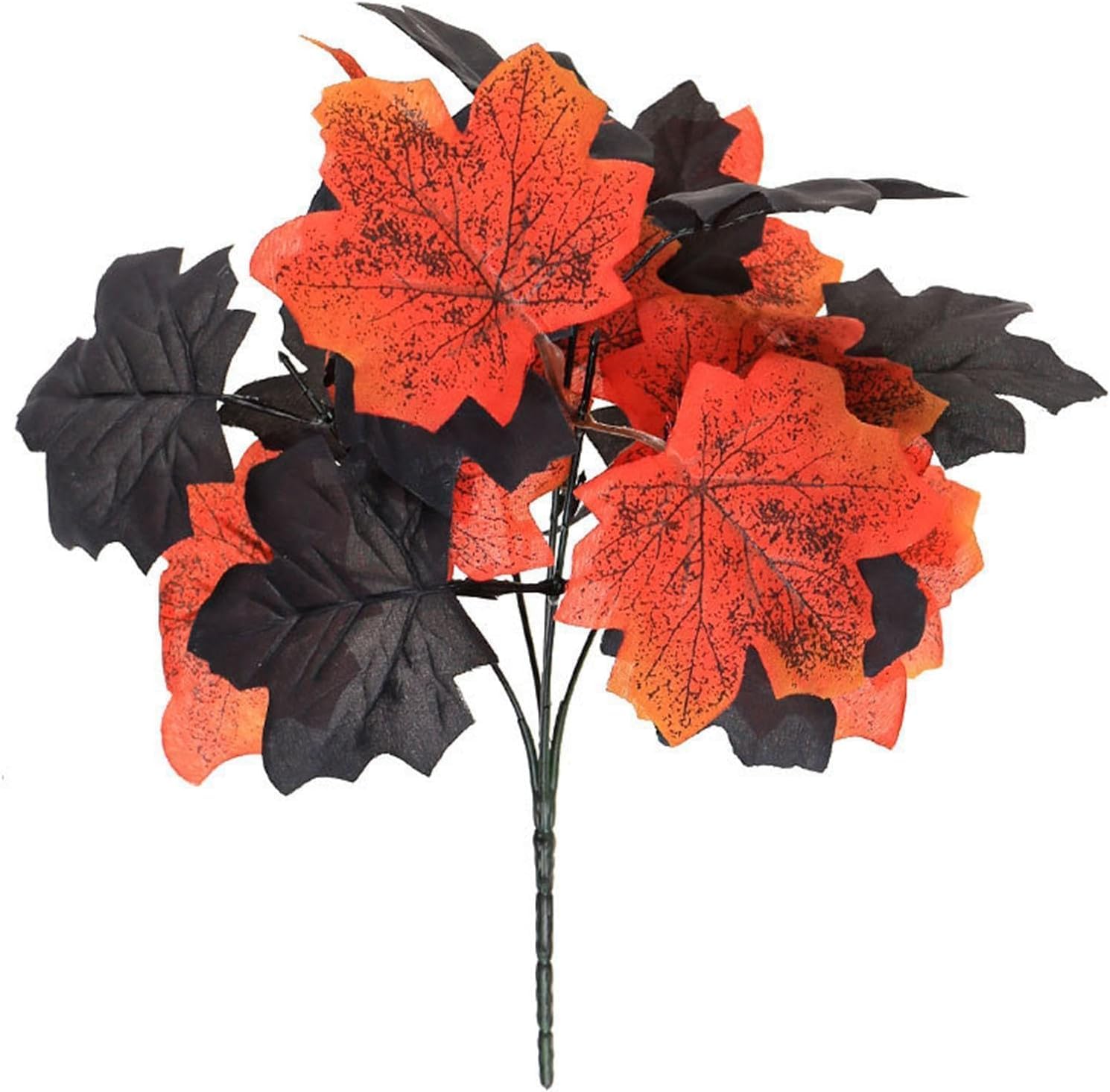 Ramo De Hojas De Arce Artificiales Otoño - Decoración Para Halloween, Acción De Gracias Y Mesas (Pack De 4 Unidades)