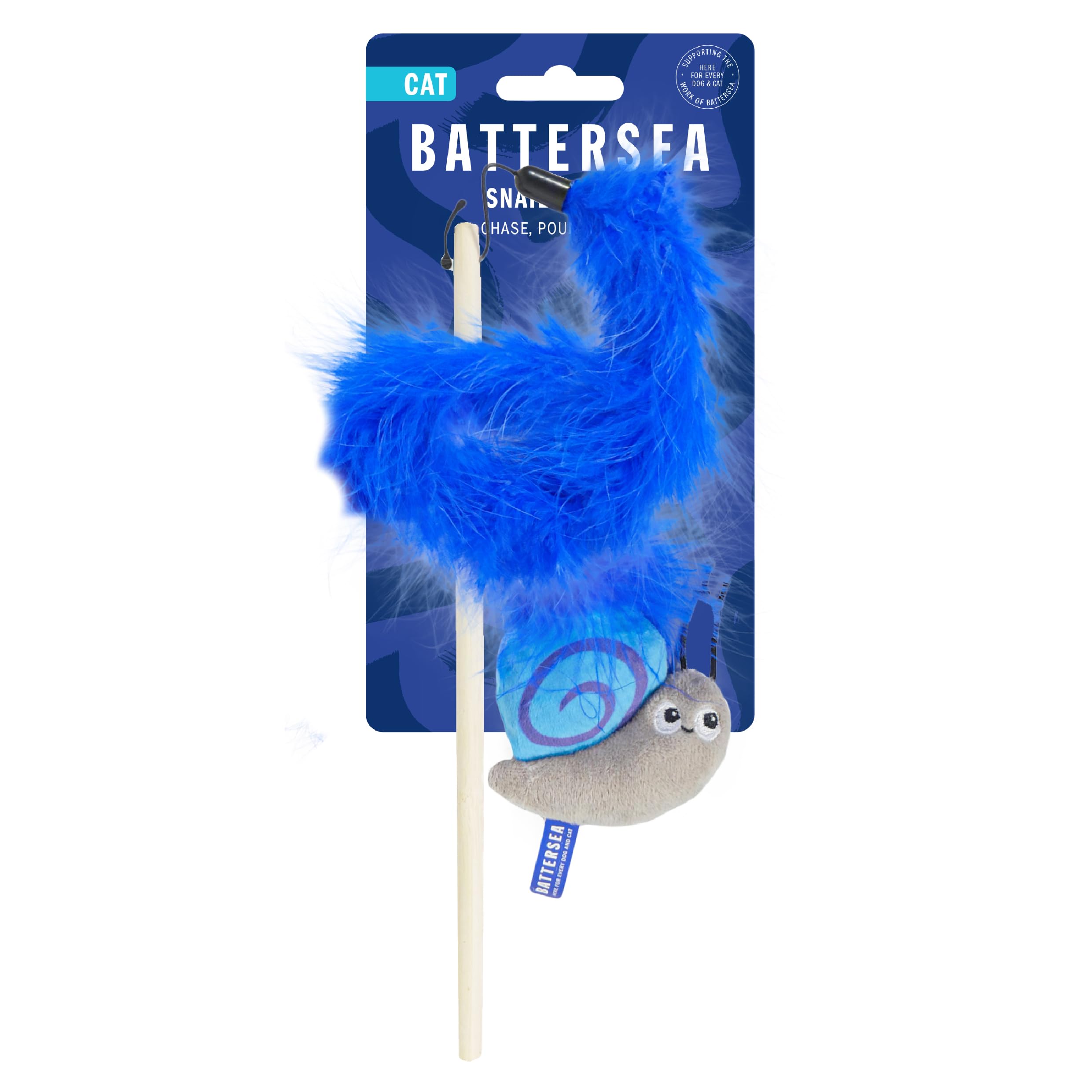 Battersea Cat Catnip Snail Teaser Feather Wand from B&Q
