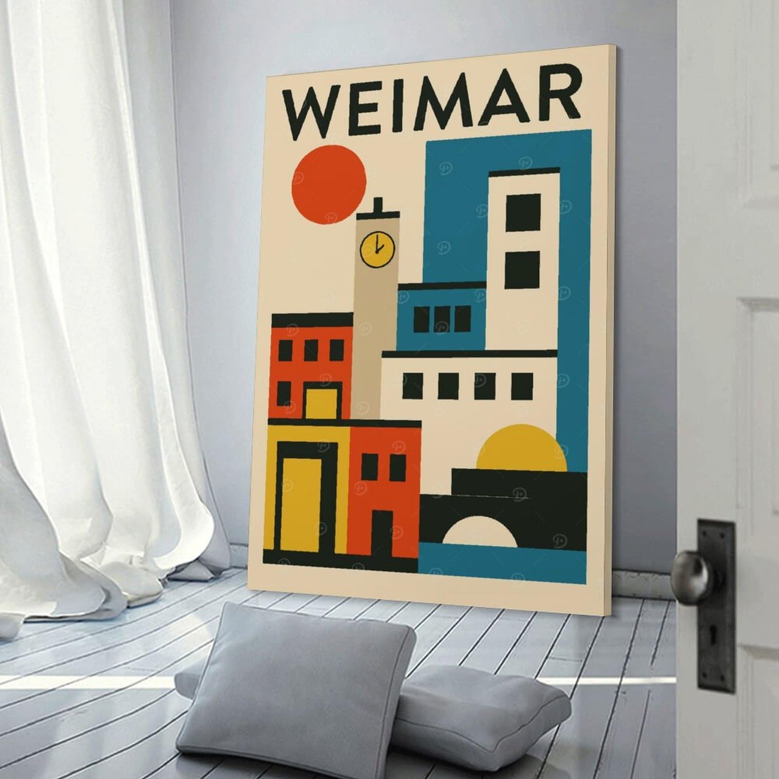 Junmoney Weimar Travel Room Decor Wall Art 12x18inch(30x45cm), for Wall Displays, Bedrooms Or Room Updates, Ideal for Building A Coordinated Art Wall