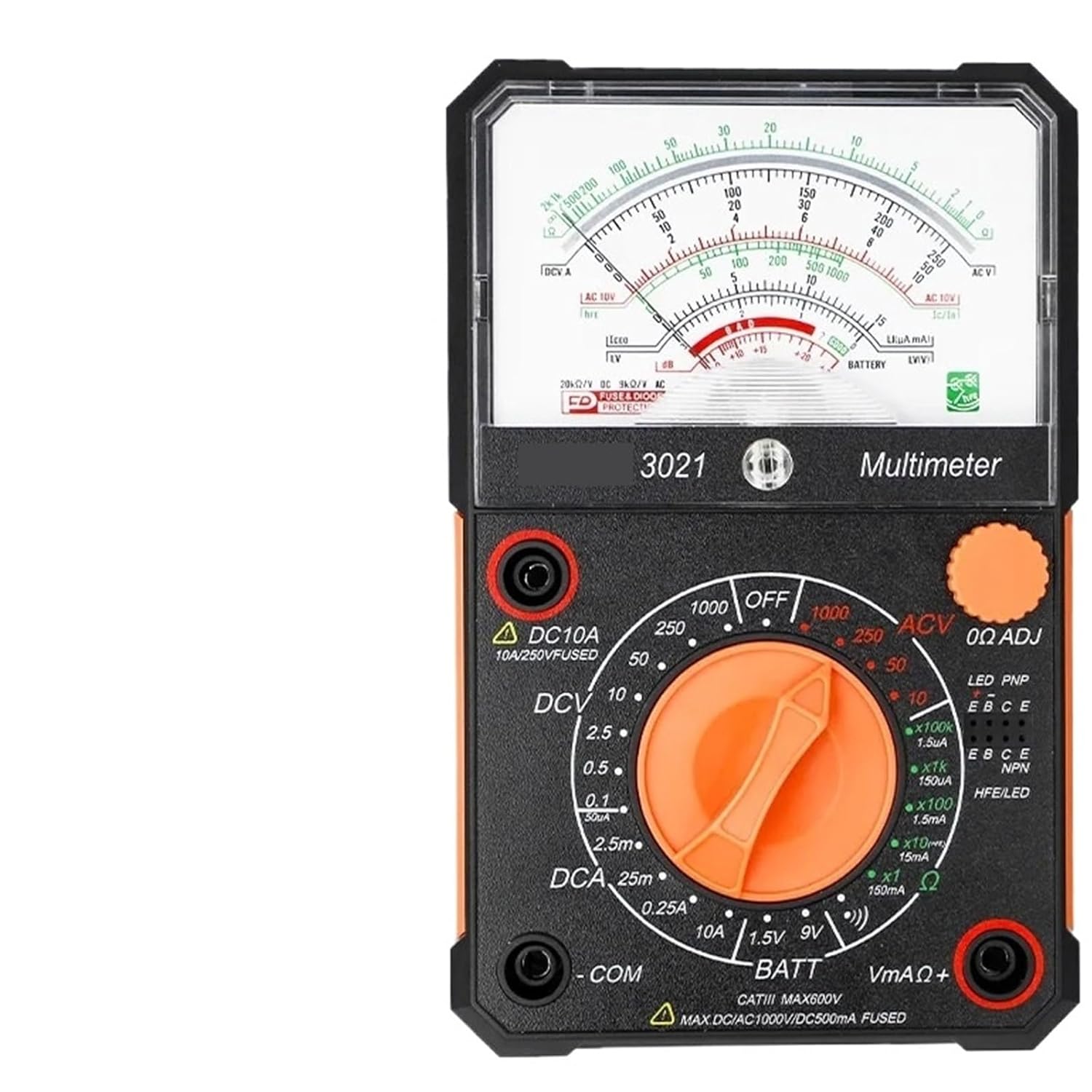 Analog Pointer Multimeter High Precision Multimetro Tester 1000V Voltmeter Ammeter Resistor Tester Electric Tools 3010(3021 Multimeter)
