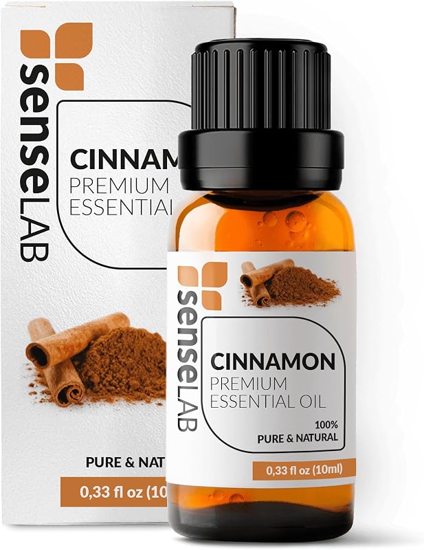 SenseLAB Olio essenziale di Cannella - Olio di Cannella Terapeutico Naturale e Puro al 100% per Diffusore di Aromaterapia e Umidificatore - Olio rilassante e calmante (10 ml)