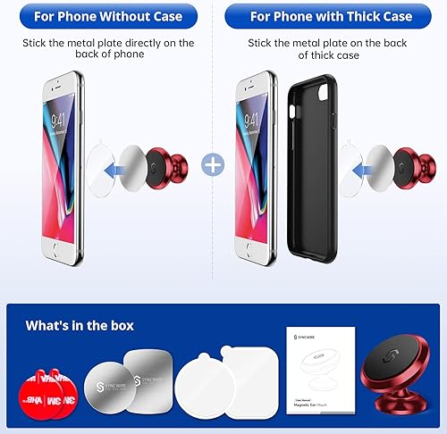 Vista 13 de Syncwire - Soporte magnético para teléfono de automóvil, para tablero, kits de teléfono celular, soporte de teléfono celular ajustable de 360°, Gris