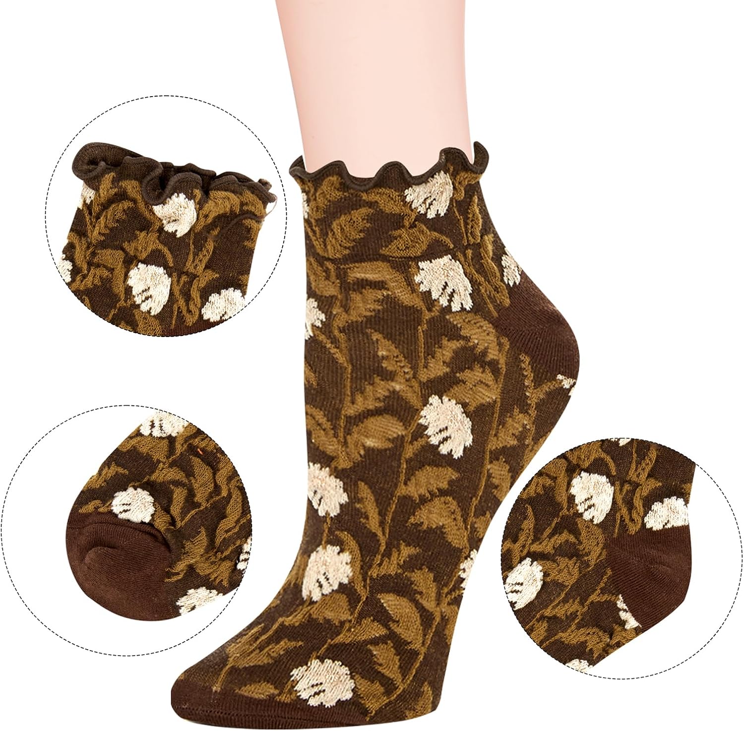 Benefeet Cute Ankle Socks for Women & Girls - Ruffle & Frilly Socks, Cotton Low Cut with Lettuce Trim - Image 4