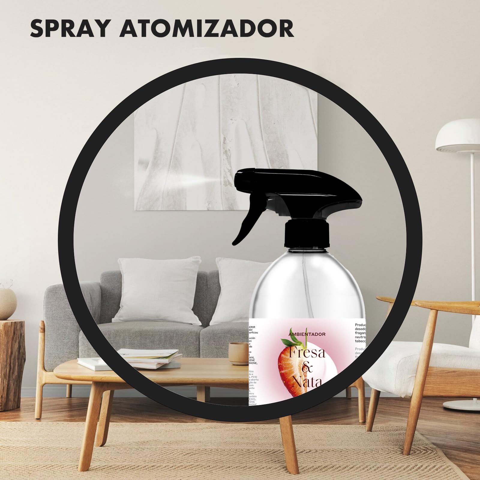Ambientador de Fresa y Nata 12x500 ml – INSTAQUIM | Aroma de Fresa y Nata Intenso y Duradero para Hogar, Oficinas y Negocios | Neutralizador de Olores | Spray Quitaolor