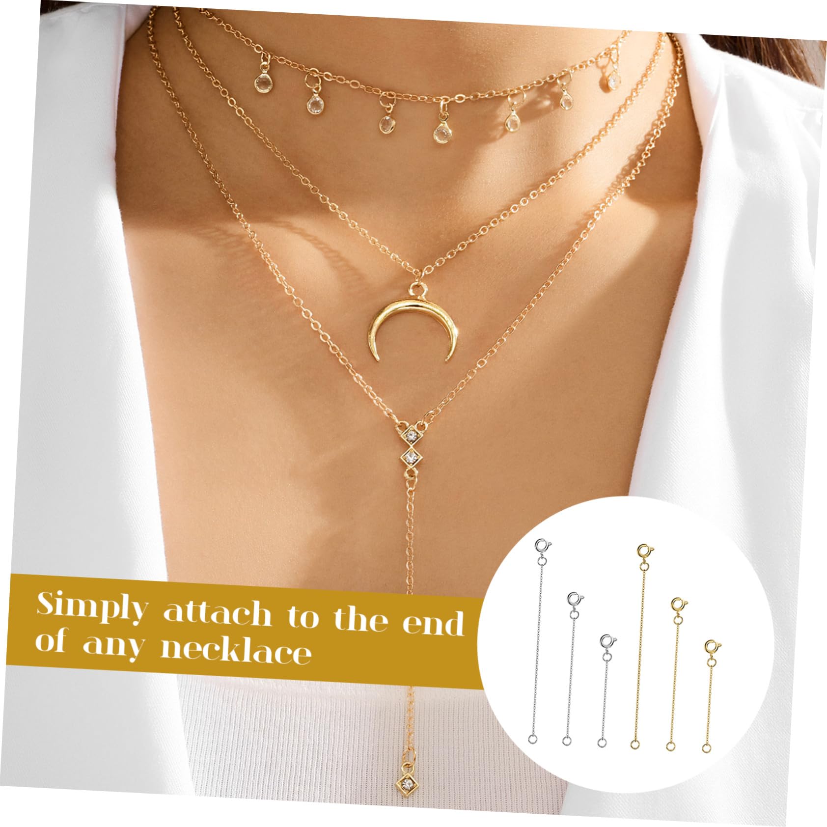 Verlängerungskette für Halsketten und Armbänder 6 Stück aus S925 Silber mit 5cm 8cm und 10cm Ketten mit Verschluss Verstellbar zur Schmuckherstellung für Damen Wie Freundin