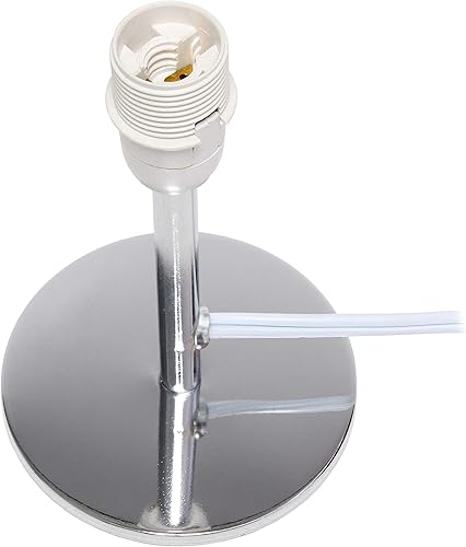 Miniatura 7 de Simple Designs LT2061-WHT Mini lámpara de mesa con pantalla de tela en ángulo cromado, color blanco