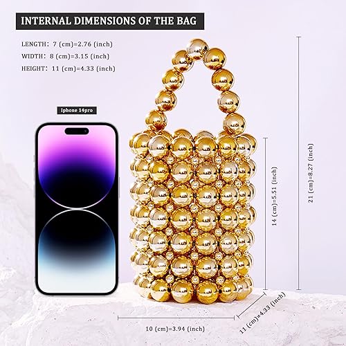 Miniatura 2 de White Pearl - Bolso cruzado con cuentas para mujer, bolso de noche, hecho a mano, con bolsa de polvo para banquete de boda