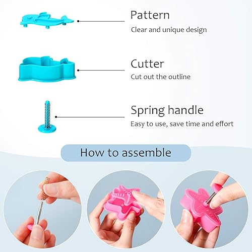 Miniatura 4 de 12 cortadores de galletas oceánicas 3D medusas caballito de mar payaso pulpo delfín cangrejo concha estrella de mar conchas azúcar galletas pastel