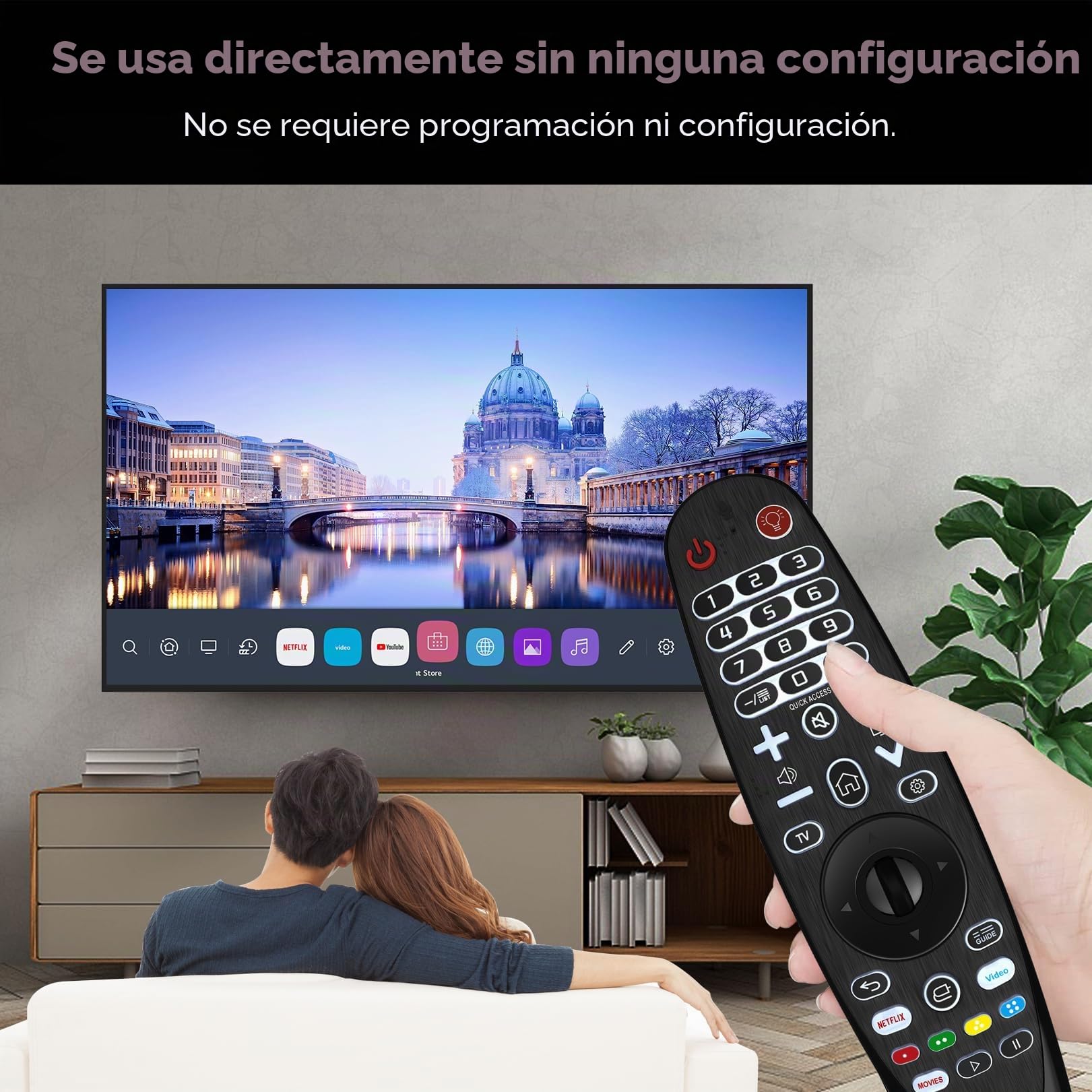 Mando a distancia universal retroiluminado para LG Smart TV Magic Remote compatible con todos los modelos de LG TV (sin función de voz, sin función de puntero)