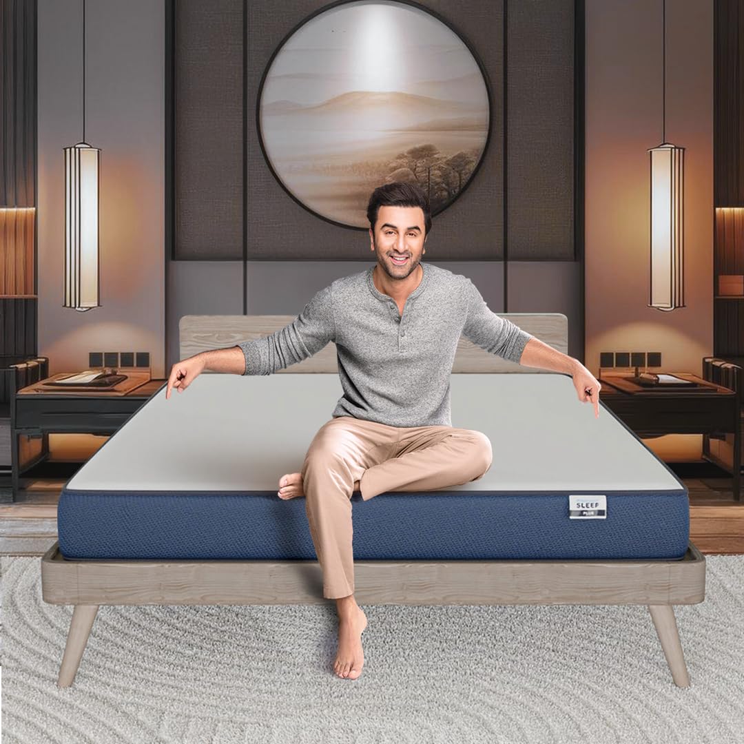 Nilkamal SLEEP Plus Orthopedic Support Memory Foam Mattress | 10 Years Warranty | Queen Size | 5 Inch Bed Mattress | Reversible Design | Breathable Knitted Fabric | Medium Firm, (78 x 60 x 5)