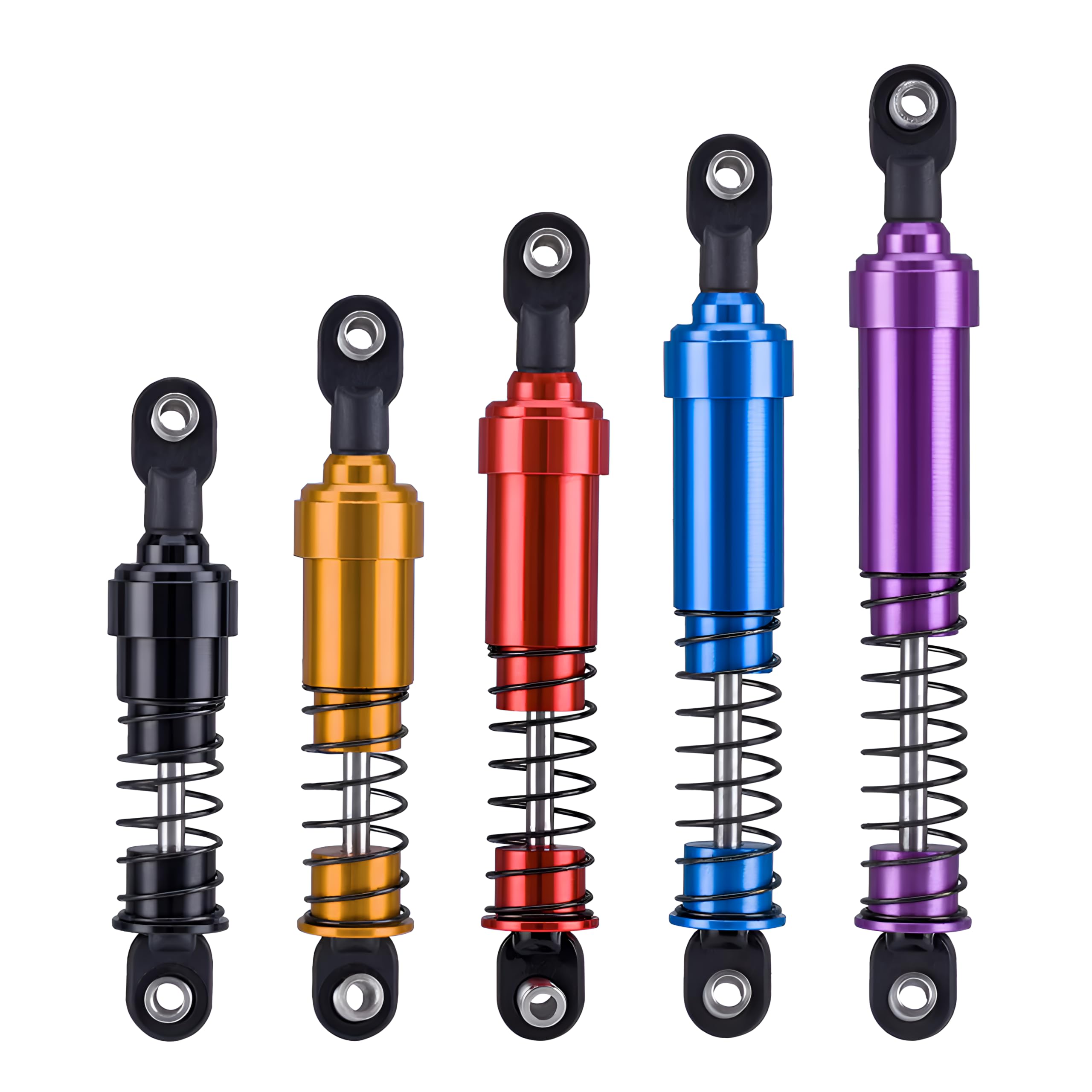 AMK 1/10 RC Crawler Shocks, 4Pcs 75mm Aluminum Big Bore RC Shocks with Oil Filled RC Crawler Shocks for 1/10 RC Crawler Axial SCX10 Capra D90 Gspeed V4 Element TRX4 Upgrades (Blue 75mm 4Pcs)