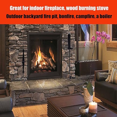 Miniatura 7 de Pinzas de leña de 32 pulgadas y pinzas de chimenea de 25 pulgadas, kit de herramientas para fogatas para campamento, fogata, estufa de leña,